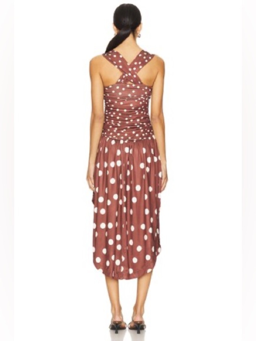 Free People ‘Raylon’ Midi Dress in Chocolate Combo - Picture 6 of 9